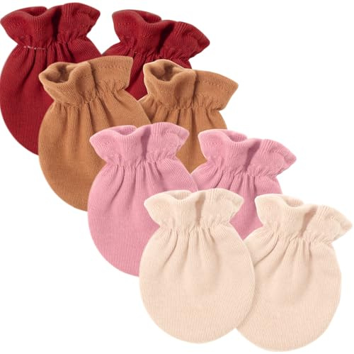 DRESHOW Moufles pour Bébé Nouveau-né Gants pour Nourrisson Gants en Coton Sans Rayures pour 0-6 mois