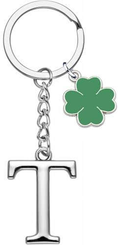 YJYJZX Porte-clés lettre initiale pendentif, porte-clés cadeau amis soeurs, argent A-Z 26 lettre initiale pendentif porte-clés – cadeau femme homme anniversaire, porte-clés