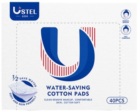 USTEL Luxuriöse Beauty Skincare Essence Wattepads - Weiche Baumwollschwämme für effektive Pflege und Make-up-Entfernung, hautfreundlich und umweltfreundlich, 40 Stück (1 Box)
