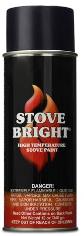 Stove Bright High Temp Paint - Metallic Black - 8109 | Heat Resistant Spray for Wood Stove BBQ Grill Fireplace Engine | Satin Finish | Rust Resistant Metal Coating | Withstands 1200°F | Primer Friendly