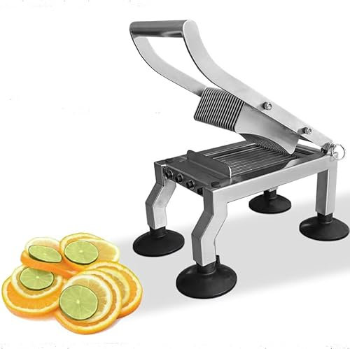 BAIZHONGJIE Cortafiambres de Acero Inoxidable para Frutas y Verduras Cortadora Manual de Patatas Cortadora Tomates Cebollas con Cuchillas,Cortadora de Alimentos para Tomates Pepinos,15mm