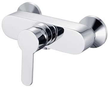 ENKI, Apollo, BT4818, Chrome, Manual Exposed Wall Mounted Shower Mixer Valve with Adjustable Pipe Centres, Solid Brass, Modern, Easy to Install, 1-Year Guarantee