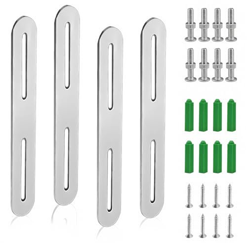 LZYDKH 4 Stück Befestigungsset für Zaunbriefkasten, Zaunbefestigung Briefkasten 215 x 24mm Flachverbinder Edelstahl Zaunhalterung Befestigung Zaunmontage zur Briefkäste an Zäunen(Silberfarben)