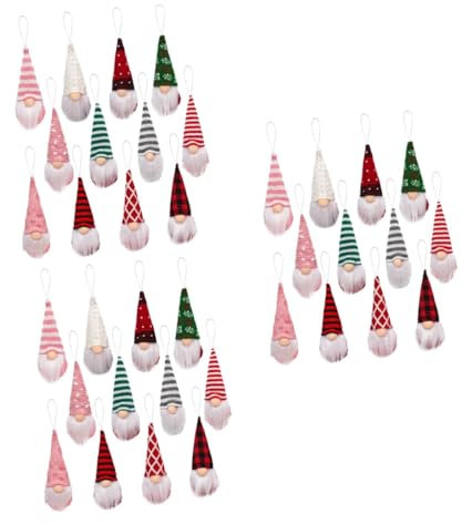 Cabilock 3 Sätze Weihnachtsbaum-anhänger Ornamente Weihnachtsgirlande Gnom Weihnachtsschmuck Weihnachtsdeko Christbaumfiguren Weihnachtsanhänger Weihnachtsbaum Anhänger Stoff 12 Stück * 3