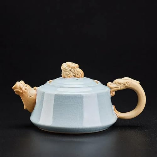 Teekannen und Kaffeegeschirr Reise-Teeset Yixing-Tonkessel Kaffeegeschirr Gaiwan-Teekannen Samowar Ked-Glasur Der Teekanne Tontopf Teeservice Und Ge-Ofen-Teegeschirr Teeservice(B)