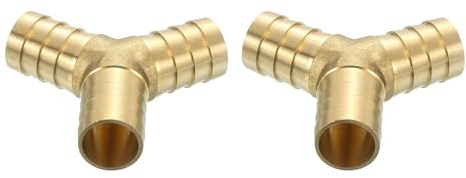 QUARKZMAN 16mm Schlauchverbinder Messing Doppelnippel Kupplung, 2 Stück Schlauchverbinder Benzinschlauch Schlaucharmaturen Gartenschlauch zum Verbinden von Wasserschläuchen