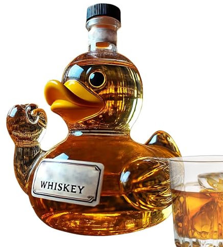 Carafe à whisky en verre, carafe et bouchon en forme de canard farceur, bouteille de vin en forme de statue de canard for brandy, vodka, liqueur, décoration d'intérieur, cadeau for les fêtes, les fami