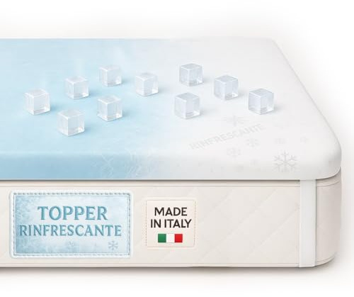 Francegaglia - Climax Topper Rinfrescante Matrimoniale in Memory Foam 6cm – Coprimaterasso Fresco Estivo con tessuto FIR – Ergonomico, Sfoderabile e Anallergico (160x190)