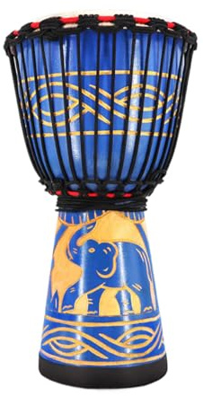Bongo Drum - Beat ispirato africano, percussioni intagliate a mano | Strumento musicale multicolore da 8 pollici, produttore di ritmi artistici per accessori per prestazioni sceniche, pezzo di