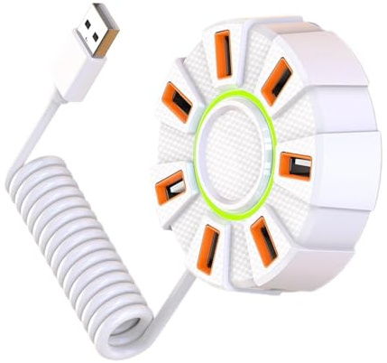 Multiple Port USB 2.0 Hubs 7 Slots Fast Speed Data Transfer 480Mbps With Dynamic RGBs Lighting And Design USB Hubs