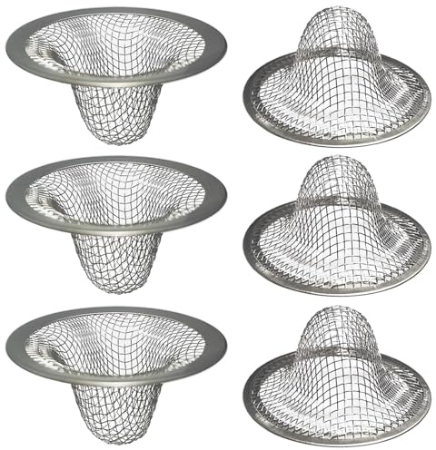 6 stücke Abflusssieb,Multifunktionale Waschbecken Sieb für Wäscherei, Mop Pool, Utility, Slop, RV Waschbecken, Edelstahl Abflussfilter