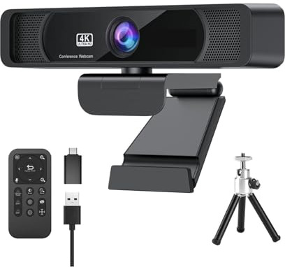 EBAYTV Webcam, Webcam Grand Angle 931 HD 4K 30Fps 120 avec Microphone, télécommande, Streaming PC
