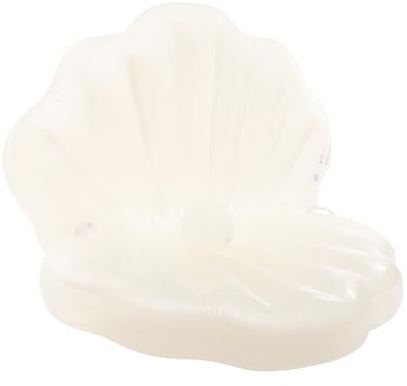 Tyvotrend Materassino gonfiabile gigante a conchiglie, per piscina, piscina, giocattolo gonfiabile con palline di perle, per adulti, piscina, spiaggia, feste, 120 cm