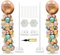 LANGXUN 2m Regolabile in altezza Riutilizzabile in metallo Retrattile Balloon Stand Set Decorazione per Feste di Compleanno, Anniversari, ecc