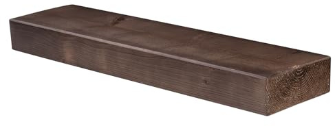 levandeo Wandregal Holz Massiv 80x20cm Nussbaum Farbig Wandboard Vintage Rustikal Design Natur Regal