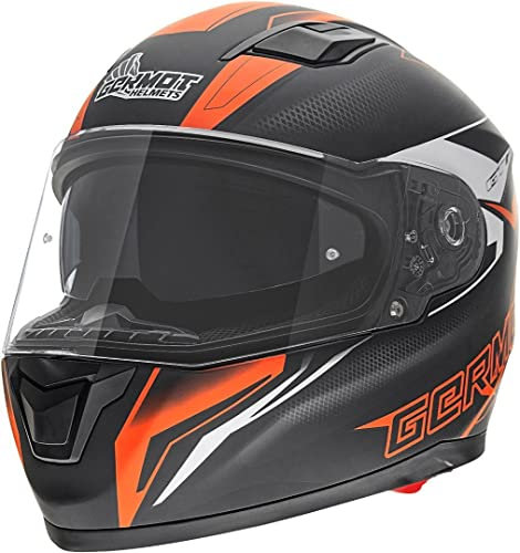 Germot GM 330 Dekor Helm Schwarz Matt/Orange S (55/56)