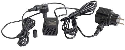 Arnusa Zimmerbrunnenpumpe 250 l/h 2.2W mit LED-Beleuchtung Warm-Weiß Springbrunnenpumpe Wasserspiel