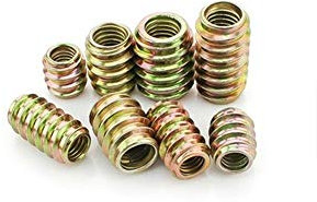YIJIAN 100pcs M6 OD25 Möbel Pass-Through-Laufwerk Unhead Gewindemutter Farbe verzinktes C-Stahl Holz Einpressmuttern