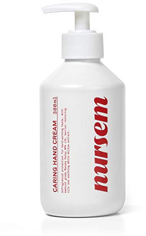 Nursem CARING HAND CREAM – 300ml | Fast absorbing and moisturising natural cream for hard working hands, repairing cream suitable for sensitive and dry skin (Unfragranced)
