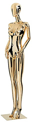 LJHA Mannequin Weibliche Gold Volle Schaufensterpuppe, Schneiderpuppe Pinnbar Einfach zu Montieren und zu Demontieren, Gestuftes Display Regal Zeremonielle Robe Schaufensterpuppe Kunst