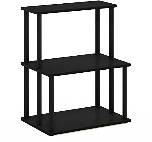 Furinno TURN-N-TUBE Coffee Bar, 3-Tier Bakers Rack, Kitchen Shelves, for Pantry Organizers and Storage, Kitchen Organization, Americano