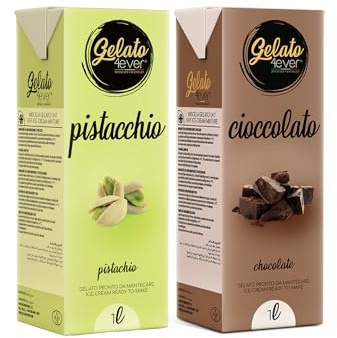 Gelato 4ever - Preparato per Gelato Pronto da Mantecare, Double Pack, Facile da Preparare, Compatibile con Tutte le Macchine per Gelati Come Ninja Creami, Magimix, HKoenig, 1L per Brick, Made in Italy