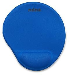 Nilox, Tappetino Mouse Ergonomico, con Base Antiscivolo e Rivestimento Impermeabile, Tappetino Mouse Poggiapolsi, Ideale per Tutti I Tipi di Mouse (palla, ottico, trackball, laser), Blu