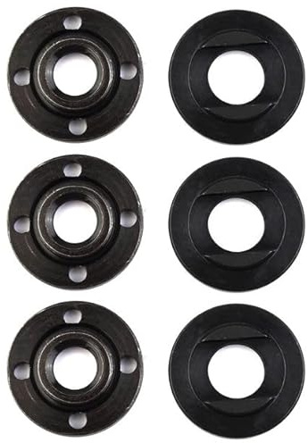 URPIZY 3 Pairs for M14 Thread Flange Nut Set Grinder Flange Metal Lock Nut Replacement for 115 mm and 125 mm Grinder Angle Grinder Machines for M14 Fitting Part Inside ​Outer Flange Nuts