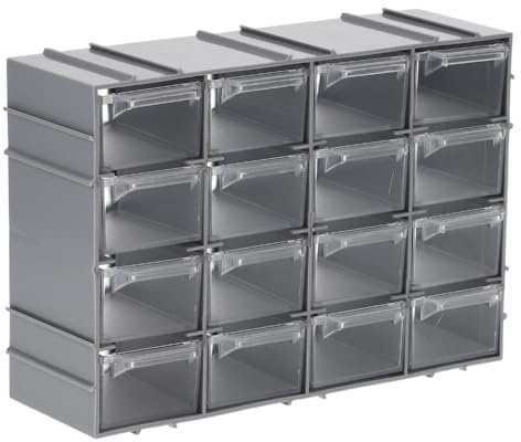 Sortimentskasten 16 Fach Schrauben Sortierbox Kleinteilemagazin Sortierboxen für Kleinteile Sortierkasten Organizer Box Schraubenbox Kleinteilebox Werkstatt Organizer