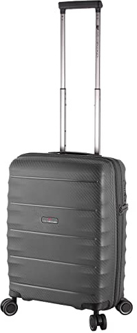 Von Cronshagen Reisetrolley Balto | Stabiler Hartschalen Koffer in verschiedenen Größen | 4 leichtlaufende Doppelrollen | 3-stelliges TSA-Zahlenschloss (Anthra, S - Handgepäck 55cm)