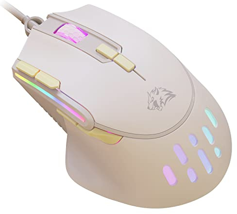 ZIYOU LANG M2 Wired Esports Gaming Mouse RGB Adjustable 12800 High DPI, LED Backlit 9 Programmable Buttons with Macro Recording Side Buttons PC Gaming Mice, Honeycomb Shell Design for PC Laptop MAC