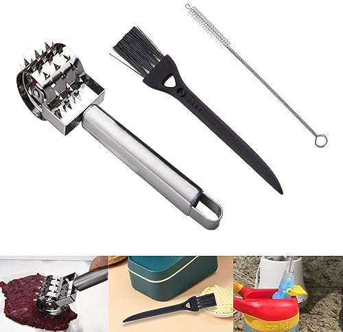 ANROI Herramienta de ablandamiento de Carne Tipo Martillo de Acero Inoxidable marinar Carne como filetes y chuletas de Cerdo