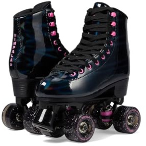Impala Rollerskates Girl's Impala Quad Skate (Big Kid/Adult) Black Holographic 9 (US Men's 7, Women's 9) M