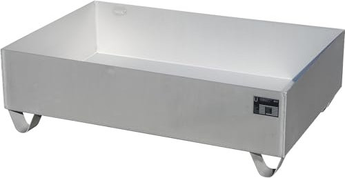 eurokraft | Edelstahl-Auffangwanne | für 200-l-Fässer | 2 Fässer | LxBxH 1200 x 800 x 360 mm