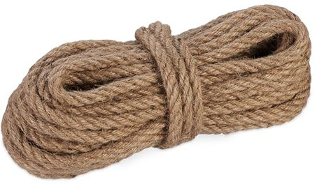 Relaxdays Spago di Iuta 8 mm, Rotoli Juta Lungo 40 Metri, Corda Ecosostenibile per Artigianato, Imballaggio, Marrone