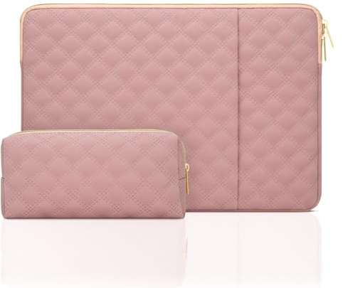 jooeer 14 Pulgadas Funda Ordenador Portatil para 14 MacBook Pro M3/M2/M1 Chips Pro/MAX A2992 A2918 A2779 A2442 2023-2021, Bolsa PC Impermeable Protector Acolchada con Bolsa Accesorios, Rosado