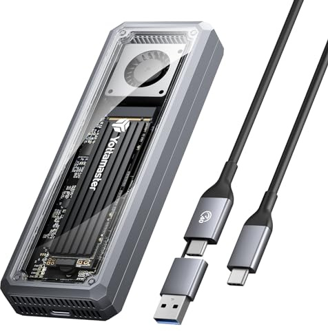 Yottamaster NVMe M.2 SSD Gehäuse 40Gbps, Aluminium USB4 M.2 NVMe USB C Adapter Werkzeugloses für PCIe 2280 M-Key (B+M Key), Kompatibel mit USB 4/3.2/3.1/3.0/Typ C Geräten, bis zu 2700 MB/s