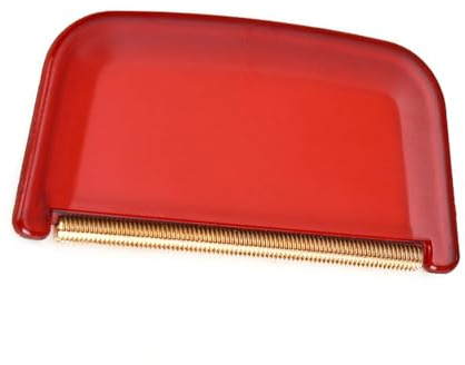 Peine Quitapelusas, Suéter de Cachemira, Afeitadora, Desfuzzer de Tela Manual con Dientes de Latón para Prendas de Punto (rojo)