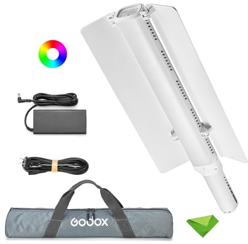 Godox LC1000R 100 W RGB-LED-Lichtstab, 15 FX-Typen, CRI≥96 TLCI≥96, CCT 2500–8500 K, APP-Steuerung, tragbarer Vollfarb-Fotografie-Lichtstab für Live-Streaming, Vlog, YouTube, Porträts mit Flügeltür