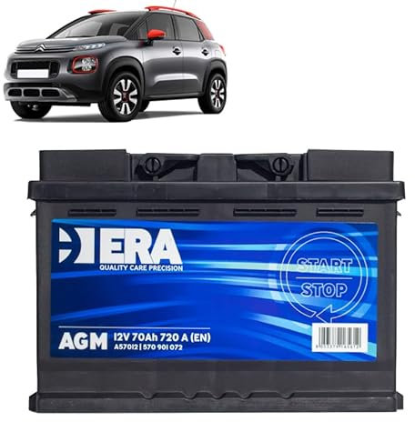 Batteria 70Ah A.G.M. per Citroen C3 AirCross 1.2 PureTech 1.5 1.6 BlueHdi 2017+
