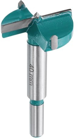 QUARKZMAN Forstnerbohrer 40mm Runder Griff aus Kohlenstoffstahl, Länge 78mm Universelle und Hochwertige Holzbohrer, Blaugrün