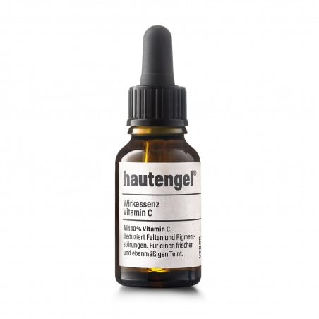 Hautengel Wirkessenz Vitamin C – 10% Vitamin C für strahlenden, ebenmäßigen Teint – Mildert Falten & Pigmentstörungen – Fördert Kollagenbildung – Zertifizierte Naturkosmetik, vegan & ohne Tierversuche