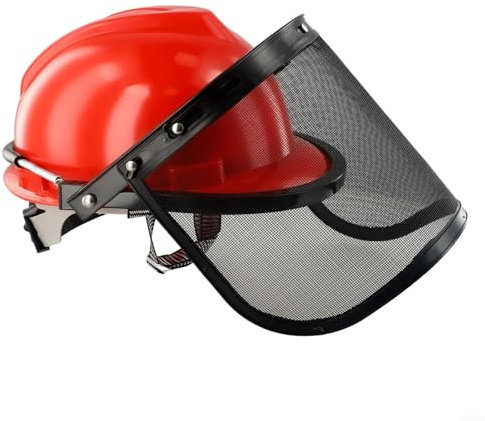 Eawfgtuw Casco di sicurezza professionale per motosega con paraorecchie e visiera in rete, resistente e confortevole, attrezzatura di protezione di sicurezza per silvicoltura, edilizia