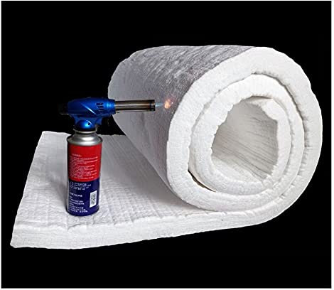 Ceramic Fibre Blanket 20mm for Kiln Furnace Forge Thermal Insulation Material Fire Prevention Easy to Cut Flue Furnace Lining Oven White 61x130cm