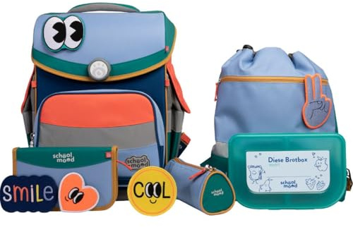 School Mood skolväskeset 6-TLG. Timeless Happy Safire Happy Colours Collection, blå