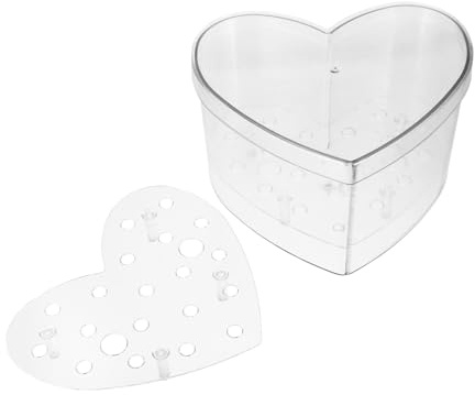 Alipis Jarrón Floral Acrílico Corazón Caja Transparente Decoración Boda Centro Mesa