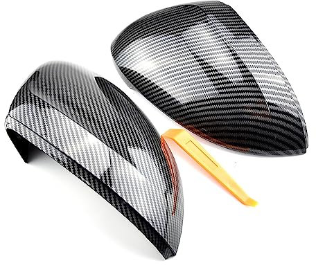 Spiegelkappe Für VW Für Passat B8 Für Variant Für Arteon Seitenspiegelabdeckungen Kappen 2016 2017 2018 2019 Carbon-Spiegelabdeckkappen Spiegelkappen(Carbon Look Black)