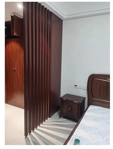 Screen Column Separation，Rustic Room Divider Wooden Columns Wood Slat Wall, Bedroom/Restaurant/Fitting Room Privacy Screens Columnar, 70-240cm Tall Decor Partition Post Grill, Adjustable HEI