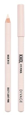 DIVAGE Kohl Eye Pencil | Classic Kohl Liner for Smokey & Defined Eyes | Smooth Glide, Deep Black Color | Long-Lasting, Waterproof & Smudge-Resistant Light Pink