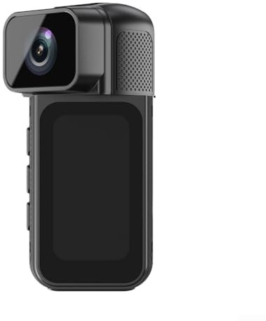 Eawfgtuw Minicámara corporal 4K portátil portátil con gran angular de 170°, pantalla IPS de 1.47 pulgadas, batería integrada de 350 mAh, soporte de batería de 128 GB de almacenamiento para el trabajo